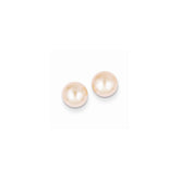 14k 6-7mm Pink Button FW Cultured Pearl Stud Post Earrings